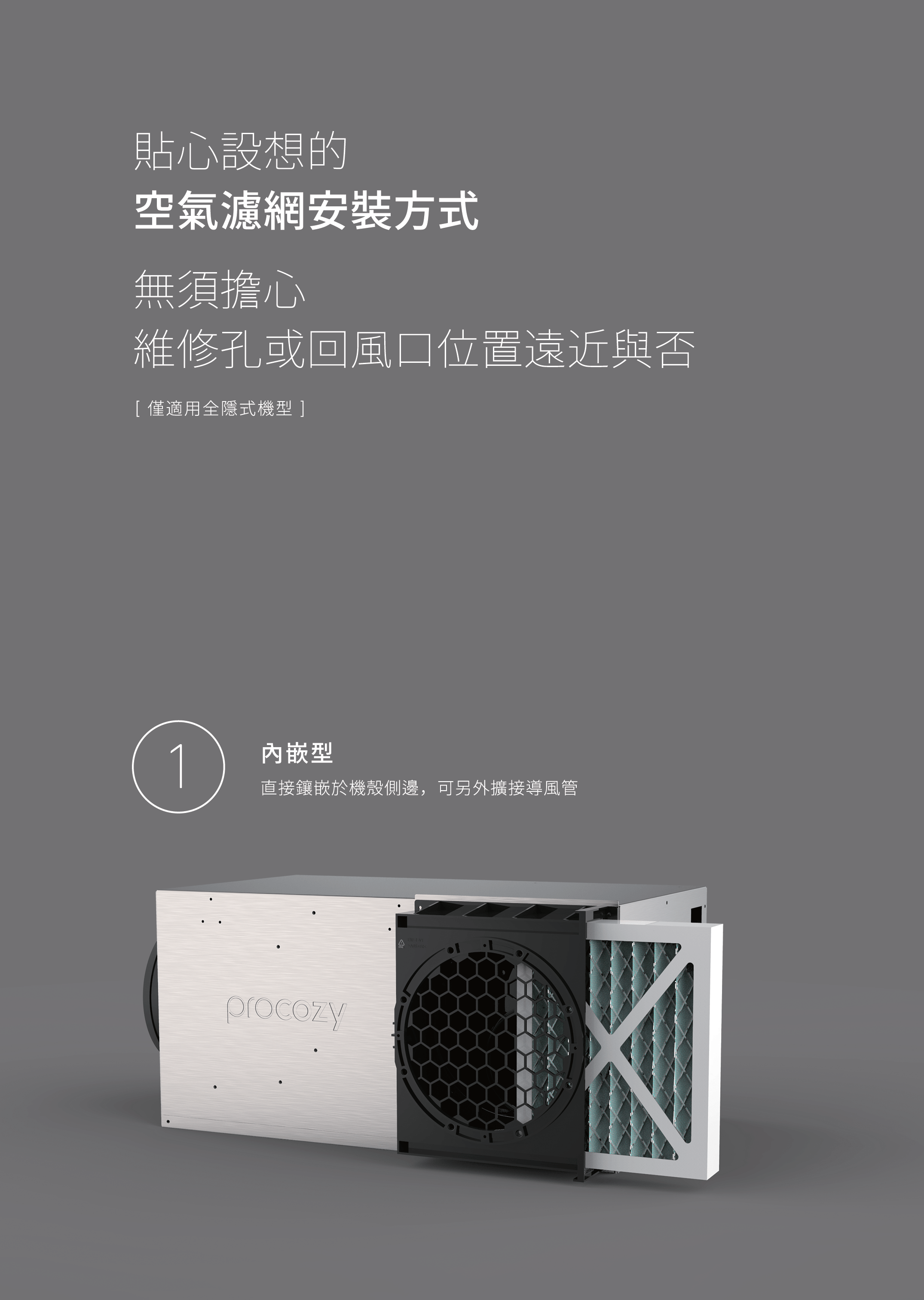 ProCozy空氣清淨型，吊隱式除濕機，轉輪式除濕極致乾燥，機體內外不發霉_product